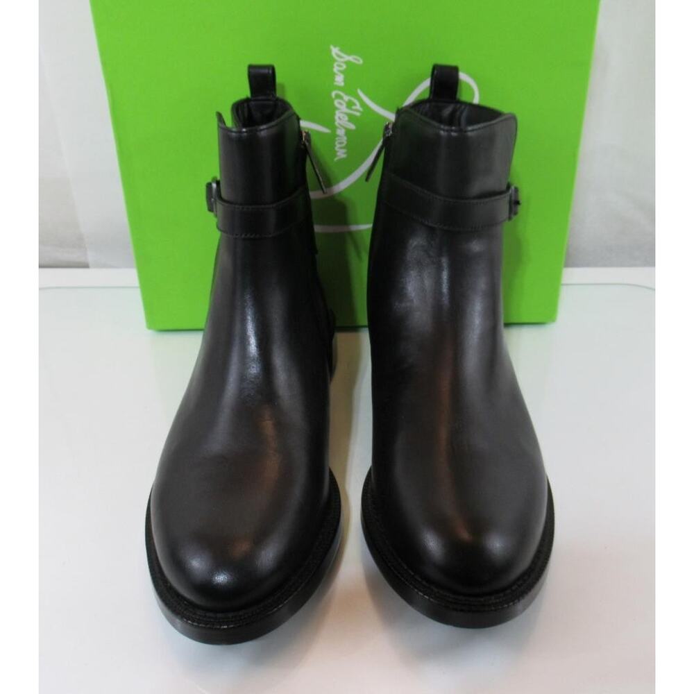 Women's Sam Edelman Nolynn Buckled Zip Ankle Boots Booties Black Leather Size 9 - Picture 4 of 9